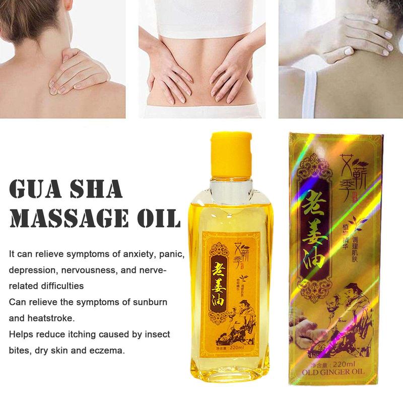 Product Introduction of Dầu Mát Xa Cơ Thể, 220ml, Dầu Mát Xa Gừng, Để Thoát Bạch Huyết, Căng Thẳng Truyền Thống Trung Quốc Gua Sha Mát Xa, Tinh Dầu 17