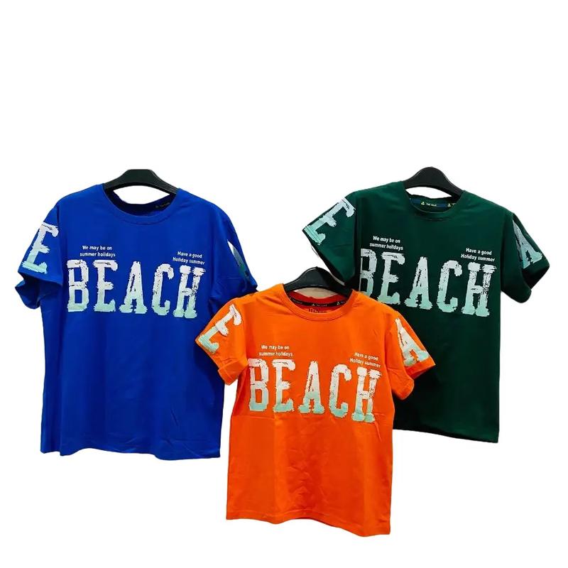 25-65 kg Áo thun bé trai VNXK màu Xanh coban- Cam - xanh Rêu - Thỏ Kids 2023- vải thun cotton - áo phông cộc tay