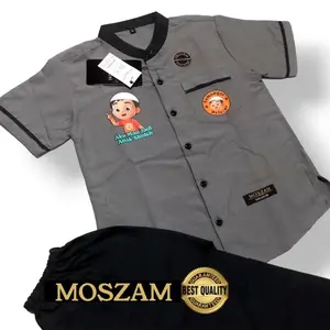 Setelan Baju Koko Anak Moszam Lengan Panjang dan Pendek, Ukuran 0-13 Tahun - Muslim