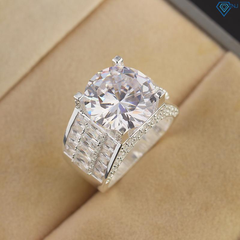 Nhẫn bạc nam đính đá 14 ly cấp NNA0791 - Trang Sức TNJ