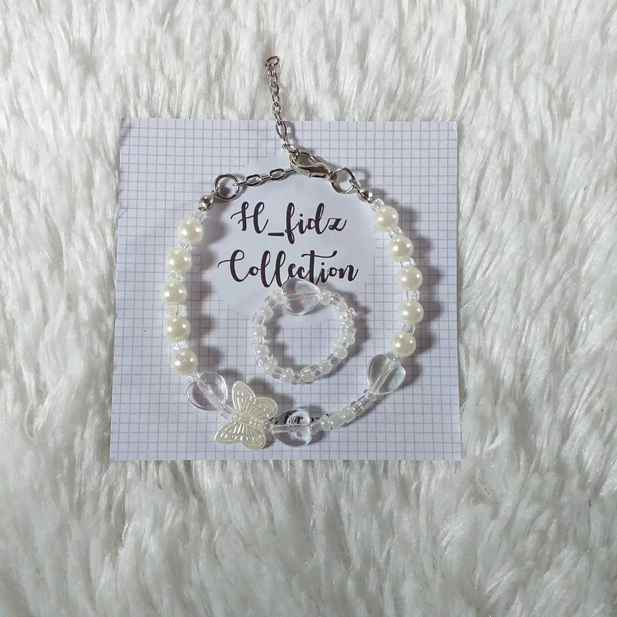 Set Gelang mutiara blink-blink (gelang+cincin)