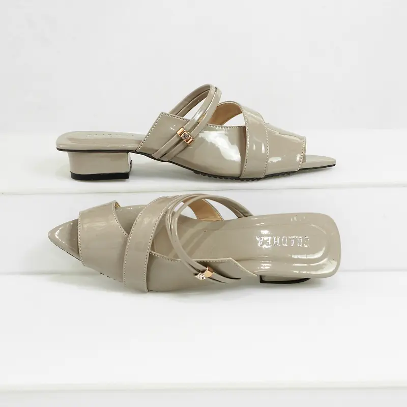 Morilovy Sepatu Sandal Mules Tali Wanita Shoes Elegan Kekinian Hak 3cm IB 05 5