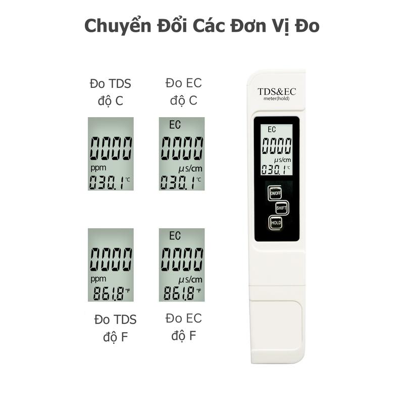 Bút Đo TDS EC Kiểm tra chất lượng nước, Độ chính xác cao, Dễ dàng sử dụng và bảo quản - Avtrend store 7