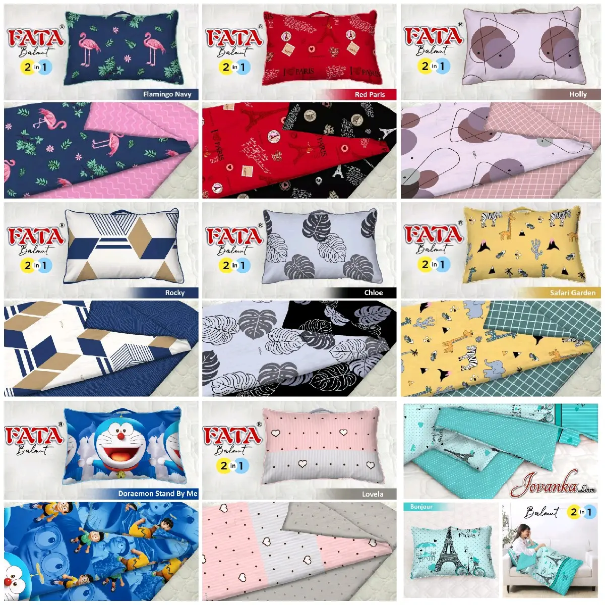 FATA Balmut / Bantal Selimut Fata Dewasa 150x220 Semua Motif Terlaris