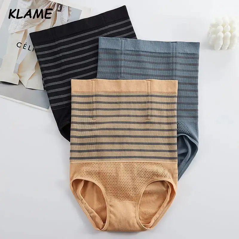 KLAME M-XXL Plus Size Panties For Women High Waist Breathable Shaping Panty Female Belly Band Abdominal Compression Corset Body Shaper Butt Lifter Seamless Panties YML562