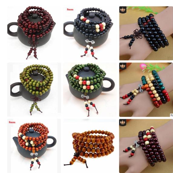 Vòng tay may mắn - Vòng phong thủy tự nhiên 108 hạt gỗ 0