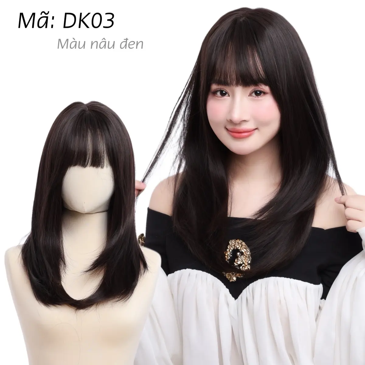 Dk09 DỆT KIM THẾ HỆ MỚI TỰ NHIÊN dáng tóc cúp layer 40cm ( kèm theo lược dưỡng lưới trùm ) chất liệu được làm bằng sợi.  Dùng nhiệt 140 độ c Wig Women Tóc Giả
