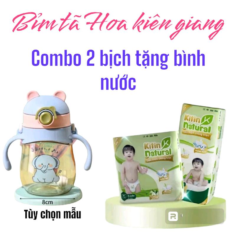 ( tặng bình nước) combo 2 bịch tã bỉm kitin natural mềm mỏng thấm hút tốt full size từ dán đến quần mousand hippers 1