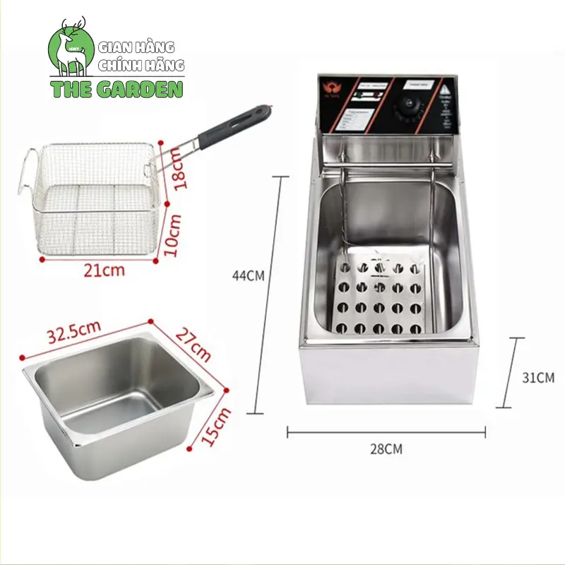 Bếp chiên ngập dầu nhúng điện THE GARDEN TUDYILI 6L , Inox cao cấp, công suất 2500w. Bảo hành 12 tháng 7