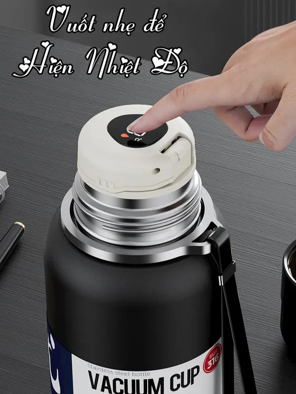 Bình giữ nhiệt inox 316 TAMIDI, bình giữ nhiệt dung tích 600ml-1500ml có nắp làm cốc, tích hợp lưới lọc trà-BTC05 1