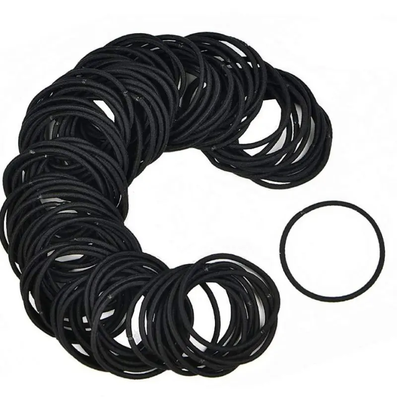 3mm seamless black high-elastic rubber band does not hurt the hair, ties the hair without marks, hair band DIY accessories, headgear, hair rope.
