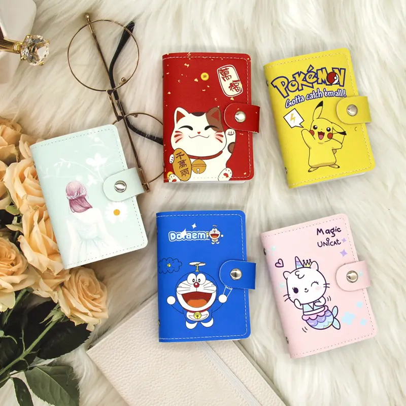Beg kad Pokemon Doraemon Pikachu, unicorn, anti-demagnetisasi, bank, hadiah, kartun, mudah alih, untuk lelaki dan kanak-kanak
