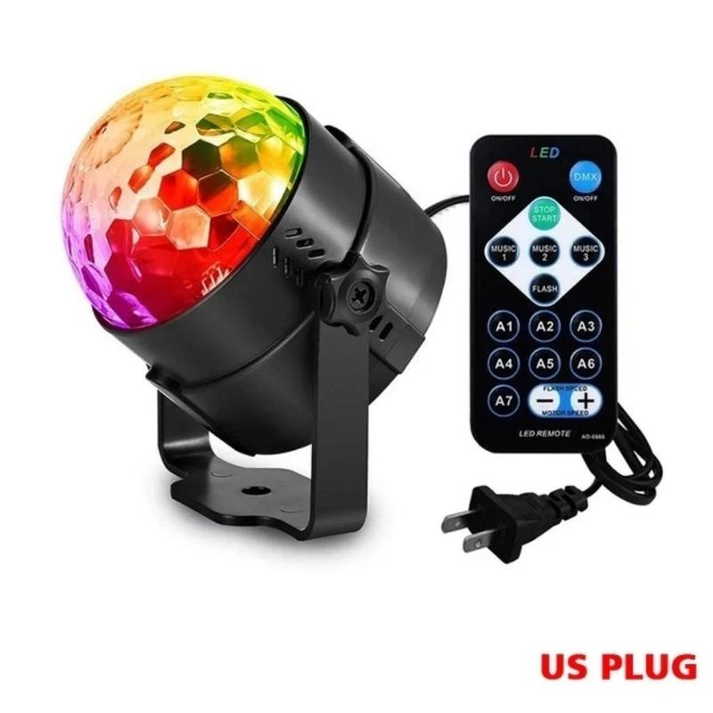7 Colors Strobe Light Sound Activated Stage with Remote Control Disco Ball Lamps for Home Room Parties Kids Birthday Wedding Bar 7