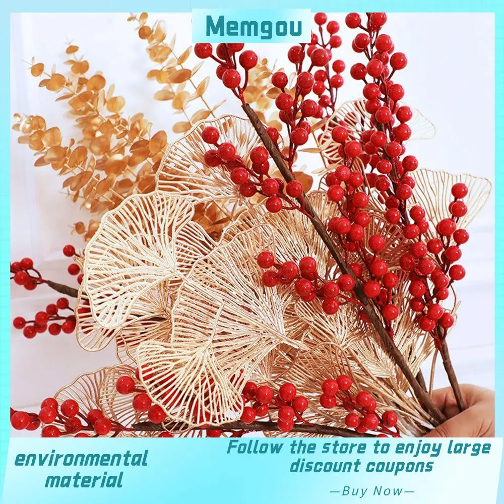 Spring Festival Supply Chinese New Year Christmas Ornaments Holly Ginkgo Artificial Plants Fake Flower Fortune Fruit Flowers