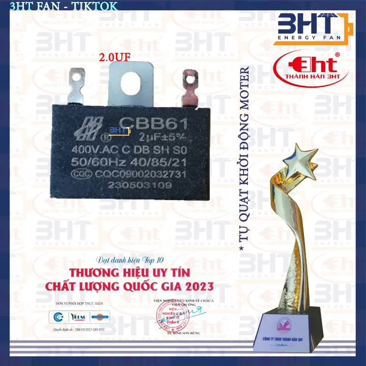 Tụ quạt 2uf và 1.5uf - K3 Khởi động cho động cơ quạt 6