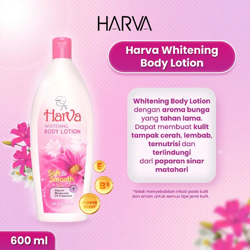 [ Bundle Hemat ] HARVA Body Lotion Pink ( 2 pcs ) - 600 ML 2