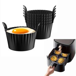 エアフライヤー用シリコンエッグカップ、ノンスティック加工のエッグ焼きカップ（6個セット）、エッグ調理型、キッチン製菓用品、家庭用アクセサリー