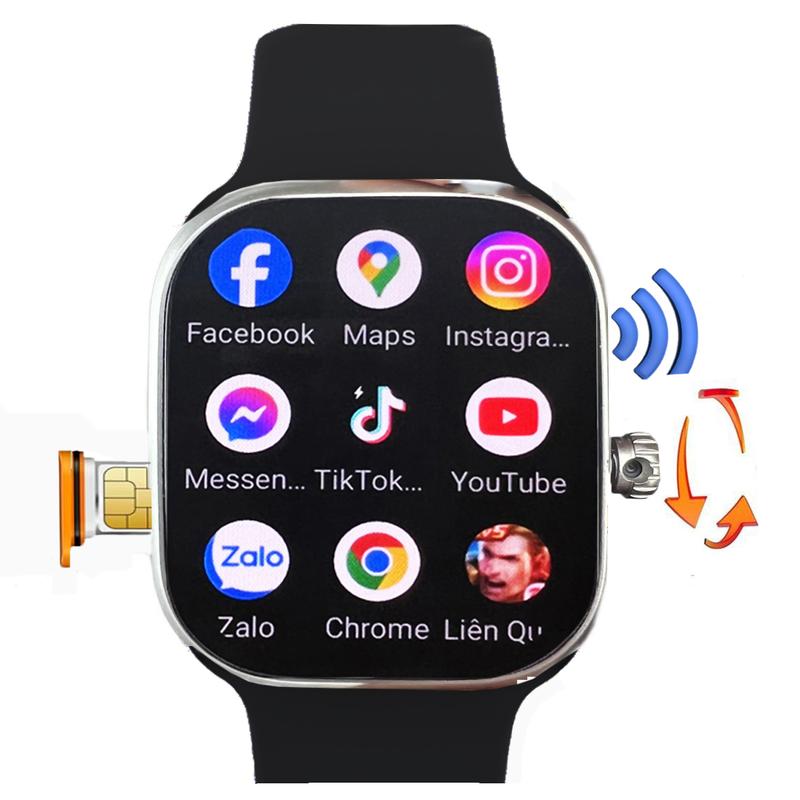 Đồng hồ thông minh S10 Pro Gen 5 5G Ram 4gb 64 lắp sim nghe gọi màn Super Amoled Android tải mọi game Mxh camera 180 độ cảm ứng đa điểm pin 1300mah Smartwatch - Tặng 1 dây thép 1 dây sili đen 1 dán màn và 1 củ sạc