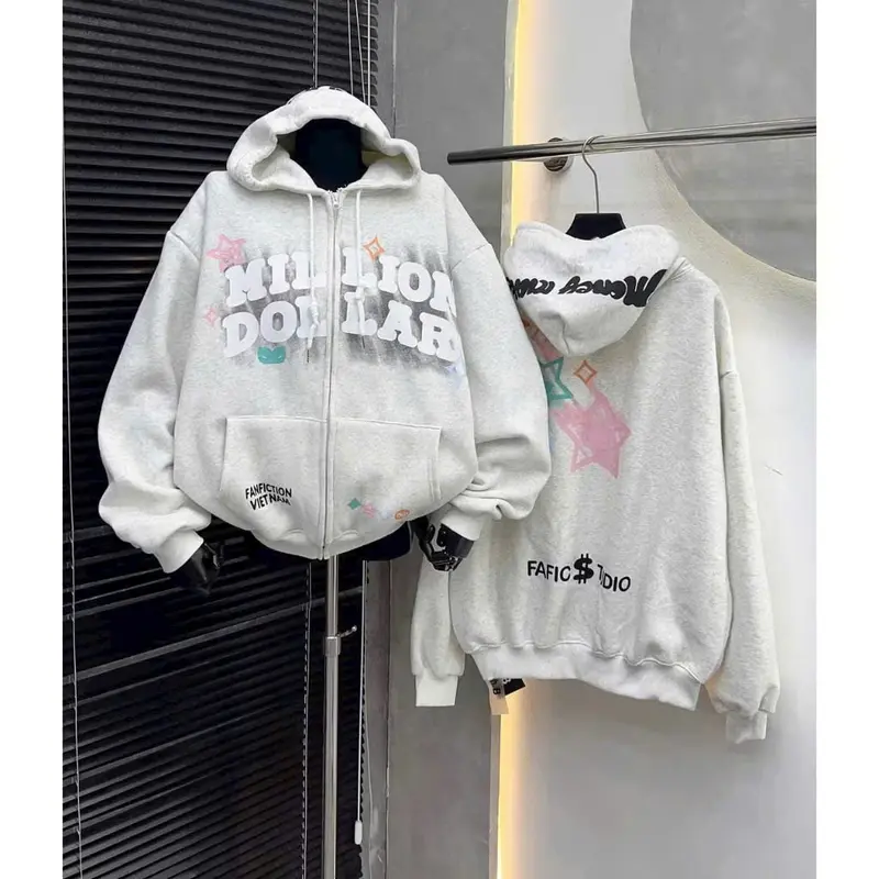 Áo Khoác Hoodie Nam Nữ Zip Mũ Unisex Dây Kéo  Nón Bự 2 Lớp vải Sành Điệu Wonmer - Top, Women 1