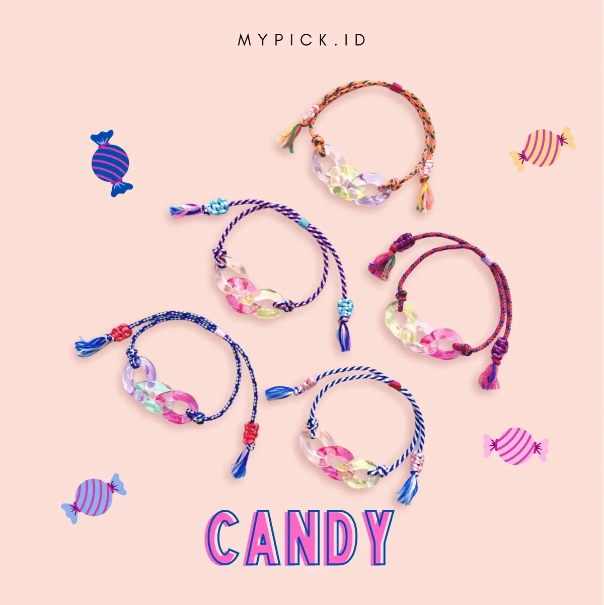 CANDY BRACELET FRIENDSHIP COUPLE GELANG PERSAHABATAN