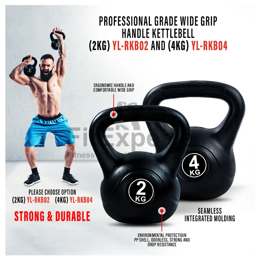 Kettlebell 2kg 4kg Kettle Bell Dumbbell Weight Lifting Gym Workout Training Exercise RKB