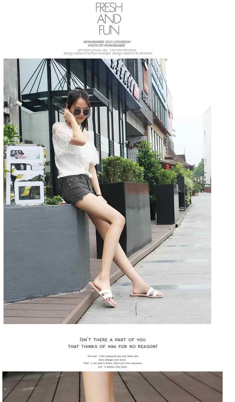 Product Introduction of Slippers, for Women, Available in Size 34 and 41, Popular on the Internet, Celebrity Fashion, Versatile, Flat Sandals, Ins Fashion, Suitable for Summer, Style H 39