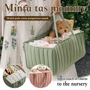 Tas Penyimpanan Popok Bayi Multifungsi - Bahan Chunya Tahan Lama, Dengan Pemisah Bisa Dicabut, Kapasitas Besar 38.1x23.4x17.7cm, Ringan & Praktis, Bisa Gantung di Stroller, Cocok untuk Popok, MPASI, Mainan, Kosmetik, 3 Warna Modern