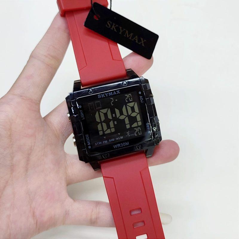 JAM TANGAN ORIGINAL WANITA SKYMAX DIGITAL CASE TRANSPARAN RUBBER Digital 4