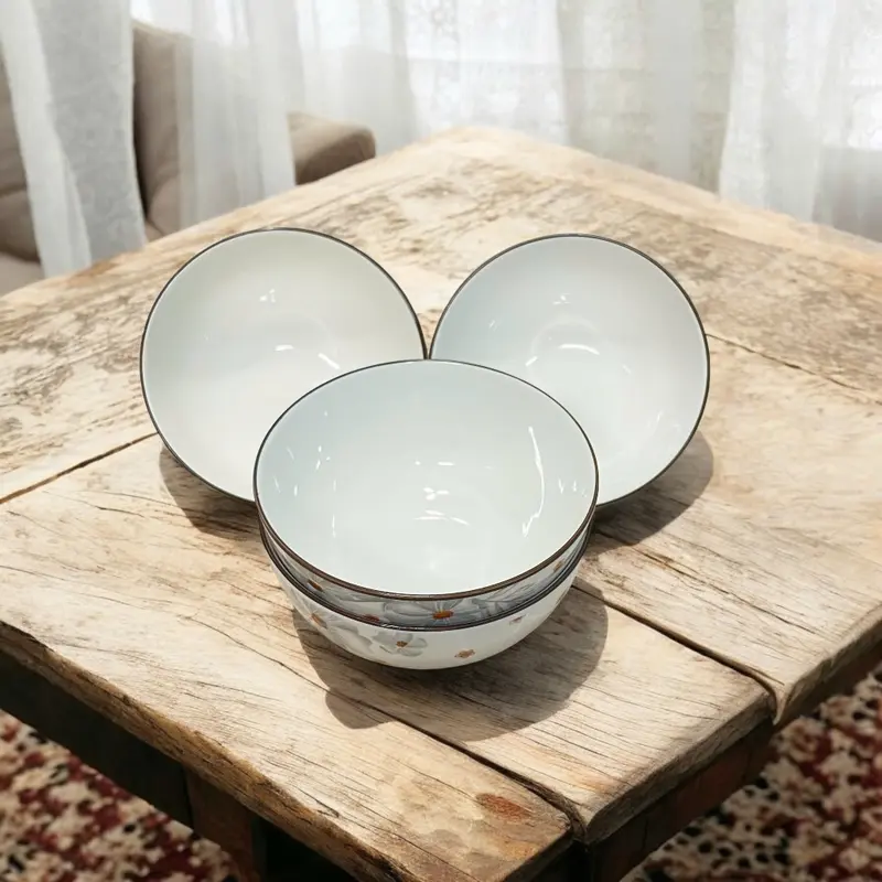 Bộ 10 Chén Sứ Ăn Cơm Họa Tiết Bông Hoa Dừa Trắng Đường Kính 11.5Cm, Bát Sứ Chén Sứ - Phương Trang 6