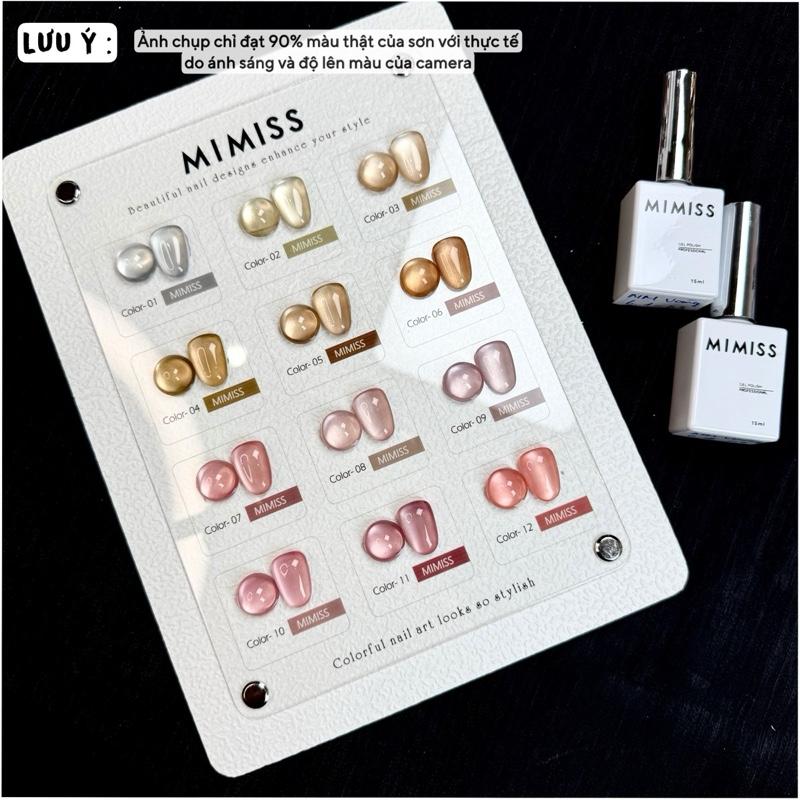  Set sơn gel mắt mèo ánh trăng cực quang MIMISS 12 màu   tặng kèm bảng màu   