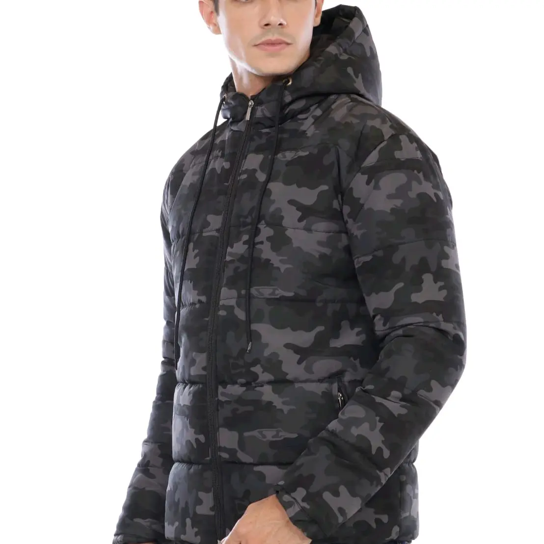 JAKET PUFFER MUSIM DINGIN ARMY GREY