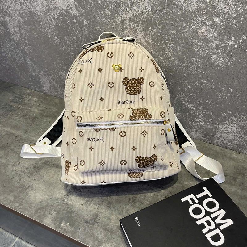Balo Gấu Nhung Tăm Size 40 Quai To ( Loại I ) Vừa A4, Atlat địa lý, Laptop 14-15 inch 2