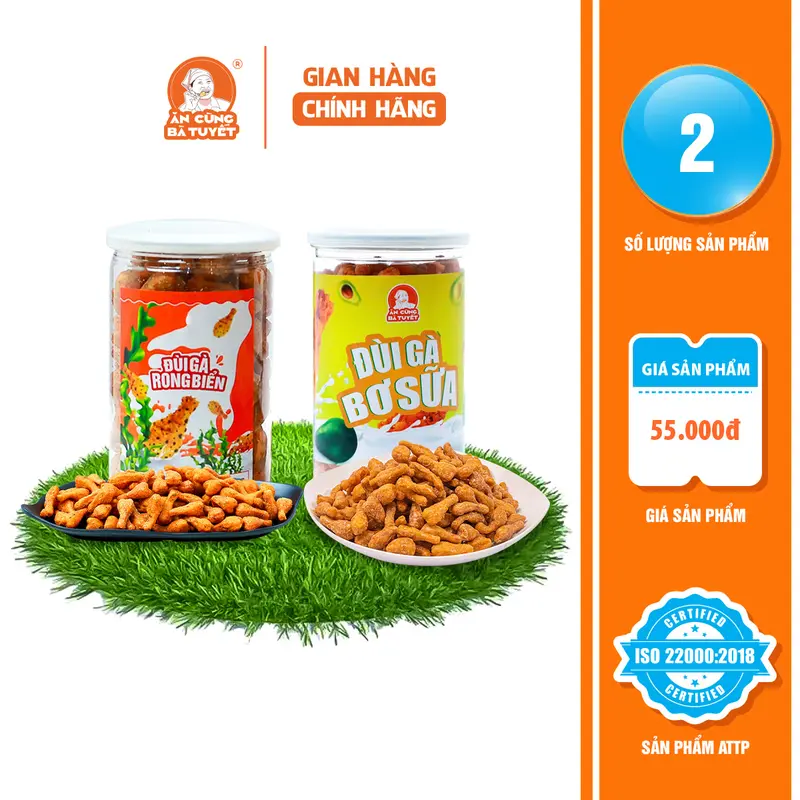 Combo 2 Hũ SNACK Đùi Gà Các Loại- Ăn Cùng Bà Tuyết Đồ Ăn Vặt Việt Nam 5