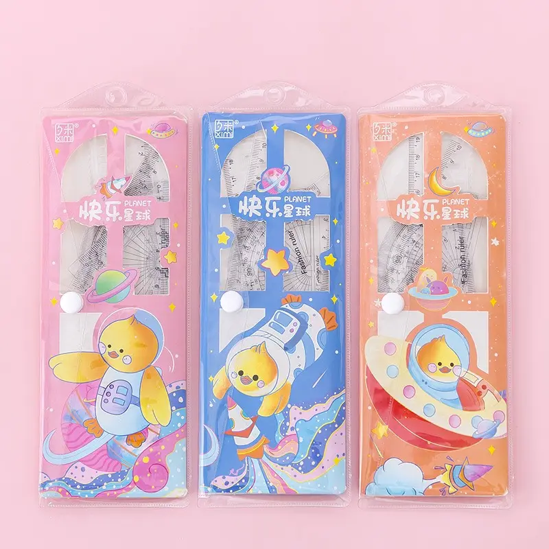 Bộ đồ dùng học tập 4 thước eke đóng túi kích thước 20cm nhiều mẫu mã lựa chọn 5