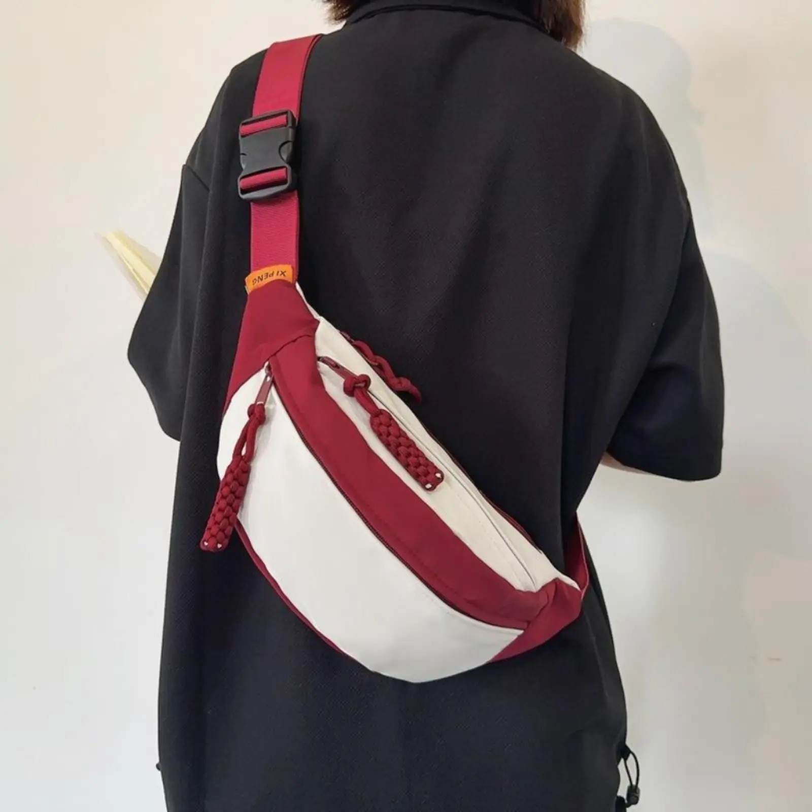 STAY YOUNG #91125 Waist Bag Crossbody Waist Bag With Large 3 Zipper, Shoulder Bag For Men Chest Bag Sling Bag For Women