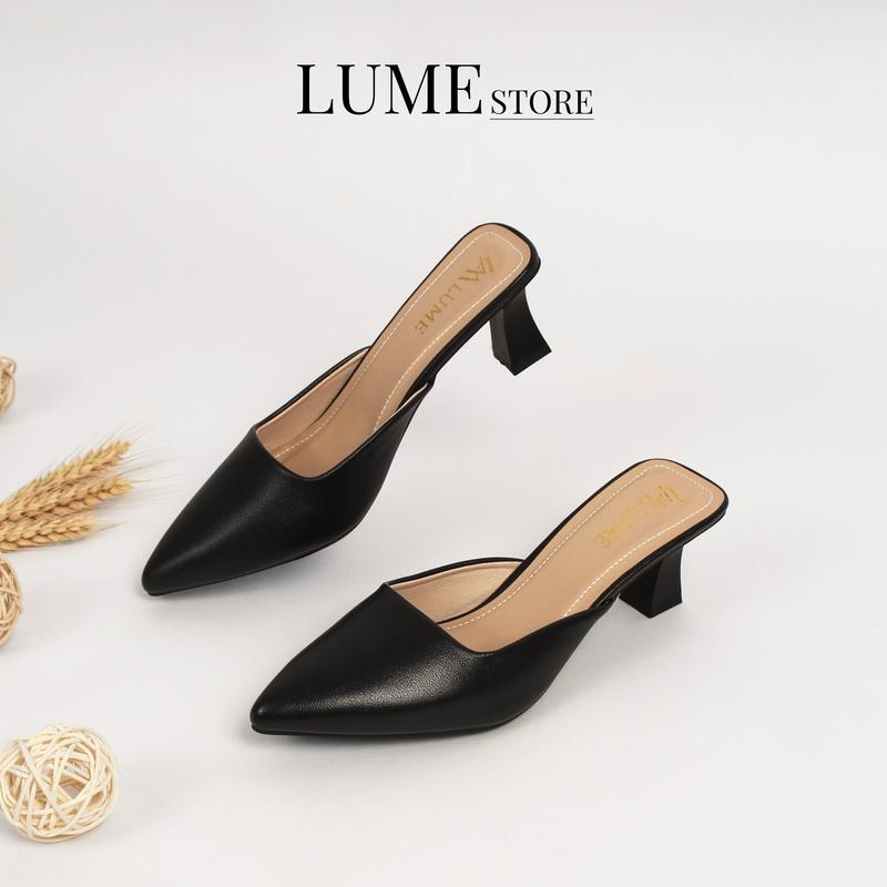 SỤC TRƠN MŨI NHỌN Chiều cao 3cm và 5cm Da Pu cao cấp trống trơn trượt chuẩn form Shoes DéP Nữ hởgót 3phân guốc sucthấp