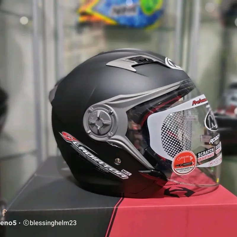 NHK GLADIATOR SOLUD VARIASI WARNA HELM OPEN FACE DOBLE VISOR 4