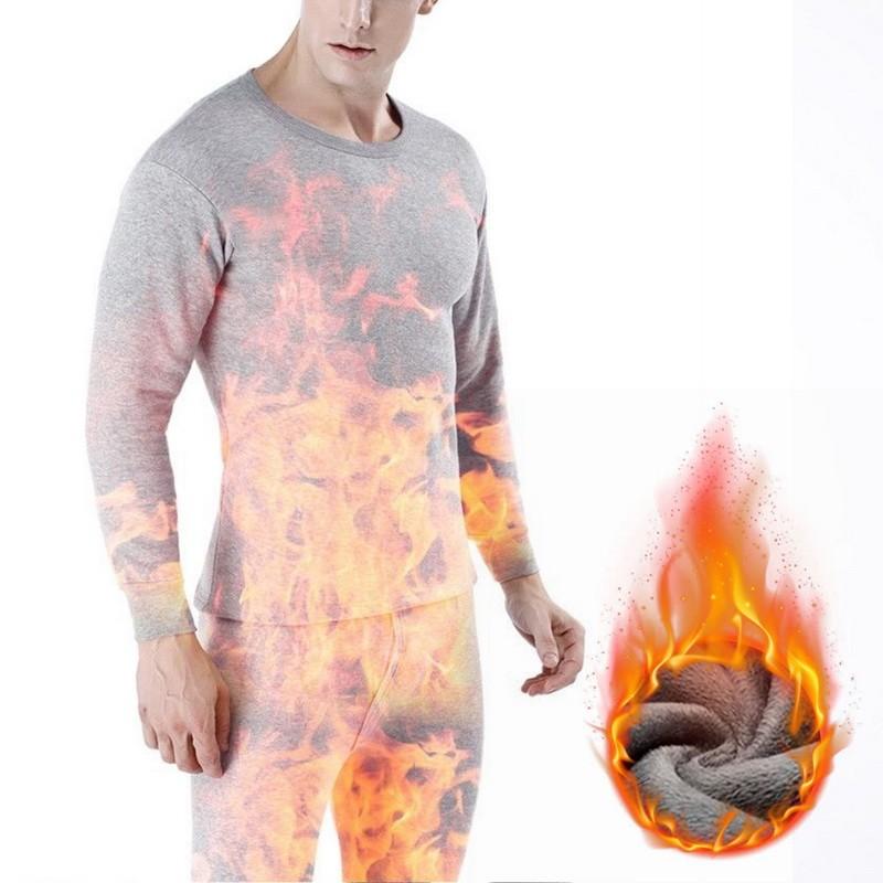 Product Introduction of Winter Plush And Thick Men'S Thermal Underwear Set Men'S Thin Solid Color Plus Velvet Thickened Bottom Shirt Large -Size Warm Underwear Suit -Udn 11