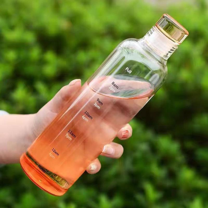 Product Introduction of 500/700ml Transparent Straw Water Bottle With Lids Cover Portable Cute Water Cup M4T0 41