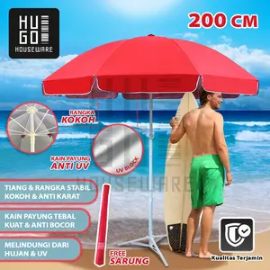 HUGO Payung Tenda 200 cm Jualan Taman Pantai Cafe Bazar Lapak