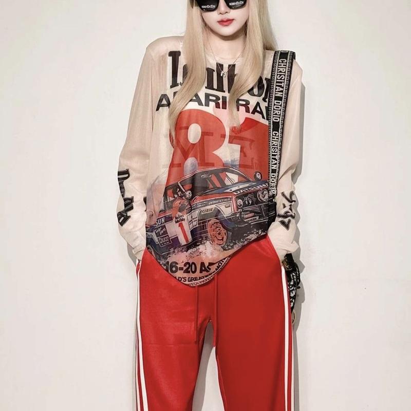 Áo Thun Dài Tay Lưới Màu Xanh Dương, Dành Cho Nữ, Bó Sát Và Trẻ Trung, Áo Thời Trang, Phong Cách Mỏng Mùa Hè Thanh Lịch, Che Phủ Đầu Thu, Lớp Cơ Sở, Áo Chống Nắng