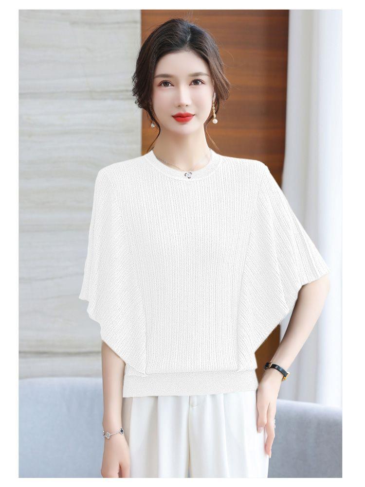 Product Introduction of Áo Phông Dáng Rộng Cho Nữ, Ngoại Cỡ, Áo Cánh Dơi, Làm Bằng Lụa Lạnh, ngắn Tay, Áo Thường Ngày Thích Hợp Cho Mùa Hè, Áo Cánh Mỏng, Quần Áo Nữ 20