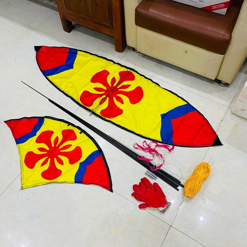 Combo tự lên diều lắp ghép xỏ khung thẳng 1m7 cabon gồm (1 áo diều xỏkhung 1m7,1nan cái 4 nan cánh cabon 2 nan đuôi cáp quang,dây chặn pass tặng kèm găng tay ,100m dây thả diều) Đồ chơi Toy Đồ Chơi