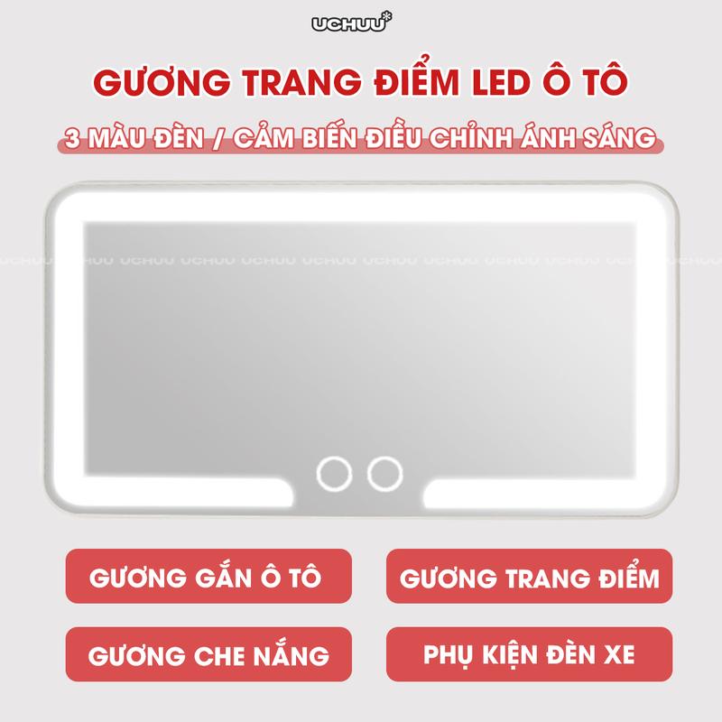 Product Introduction of Gương Trang Điểm LED Treo Ô Tô UCHUU Gương Có Đèn Gắn Che Nắng Xe Hơi Cảm Ứng Điều Chỉnh Độ Sáng 1