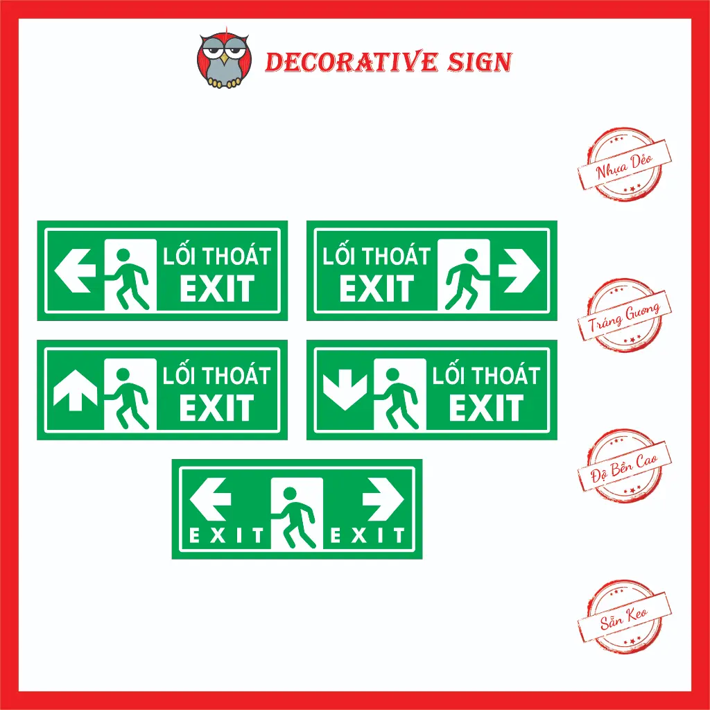 Bảng Chỉ Dẫn Lối Thoát - Exit (Xanh)