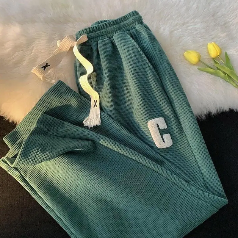 Quần Ống Rộng Suông Chữ C Unisex Chất Tổ Ong 5