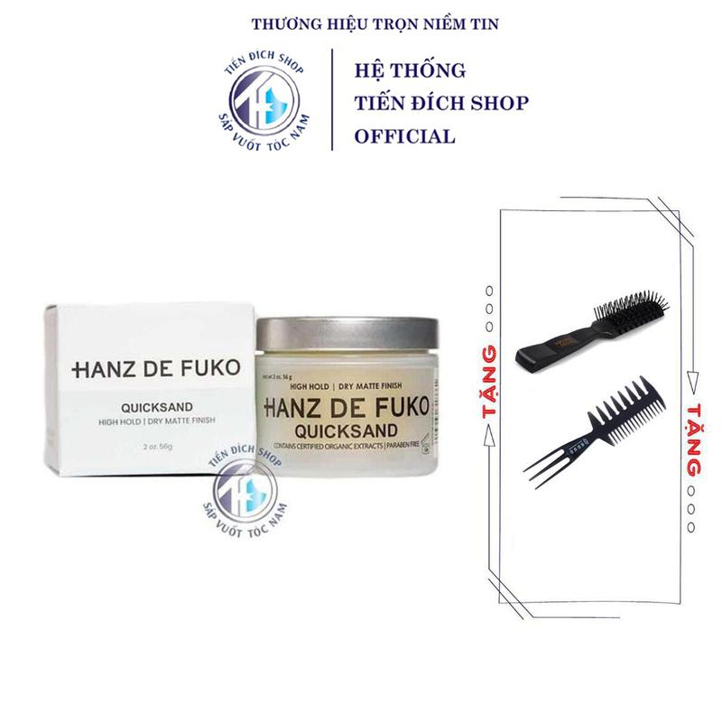Sáp vuốt tóc nam HANZ DE FUKO QUÍCKSAND cao cấp USA 56gr + Tặng kèm quà hấp dẫn, lược bán nguyệt chaoba, lược texture Chăm Sóc Tóc Dưỡng Tóc Serum