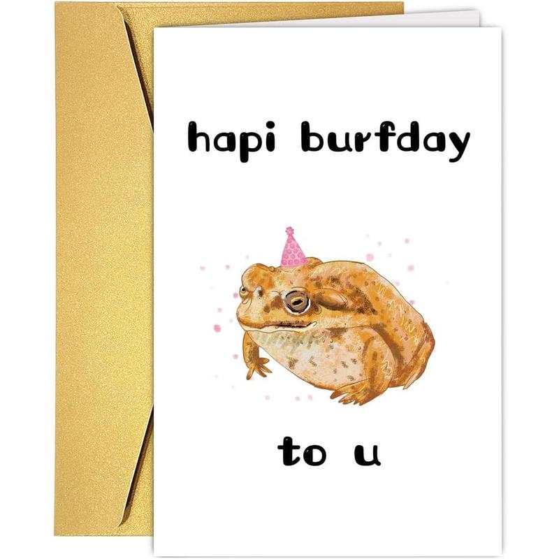 Funny Grumpy Frog Birthday Card for Women Men Son Daugher, Toad ...
