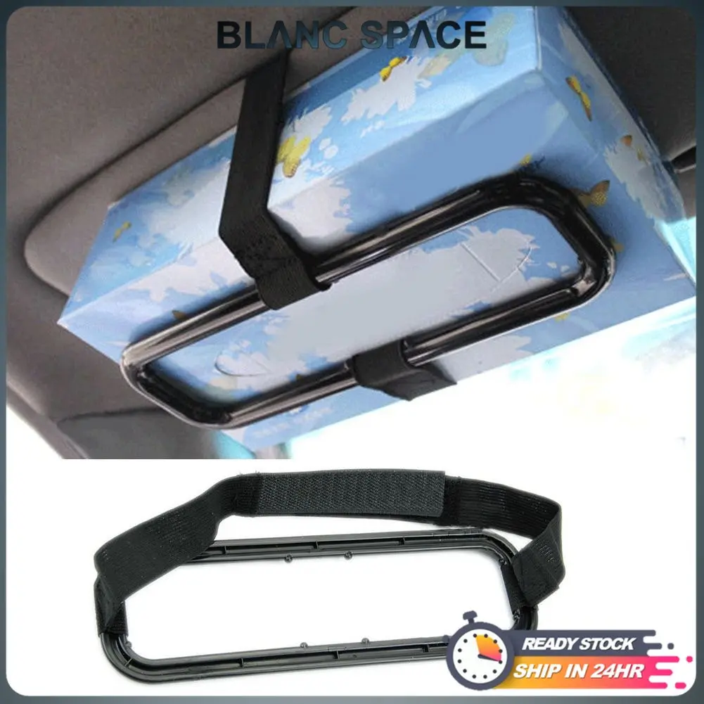 [BS] Car Tissue Box Holder Tisu Box Car Sun Visor Tissue Box Car Headrest Tissue Box Holder Car Back Seat Tissu Accessories Automotive Interior Black