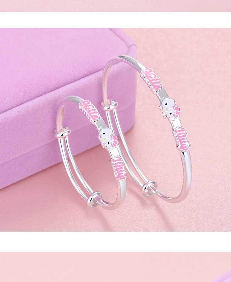 Product Introduction of Vòng tay may mắn hoạt hình Hello Kitty, S Sterling, Màu bạc , nữ sinh, Hello Kitty, em bé, quà tặng trẻ em 8